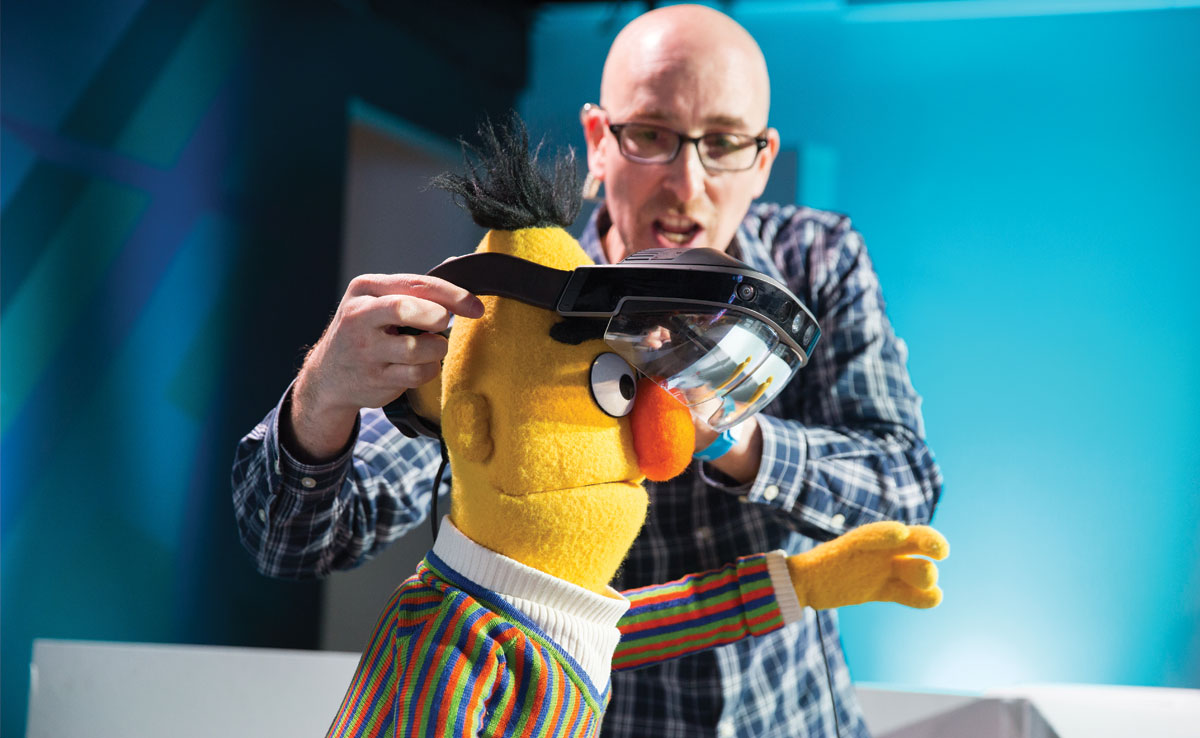 Picture of Bert puppet at the Mashable event.