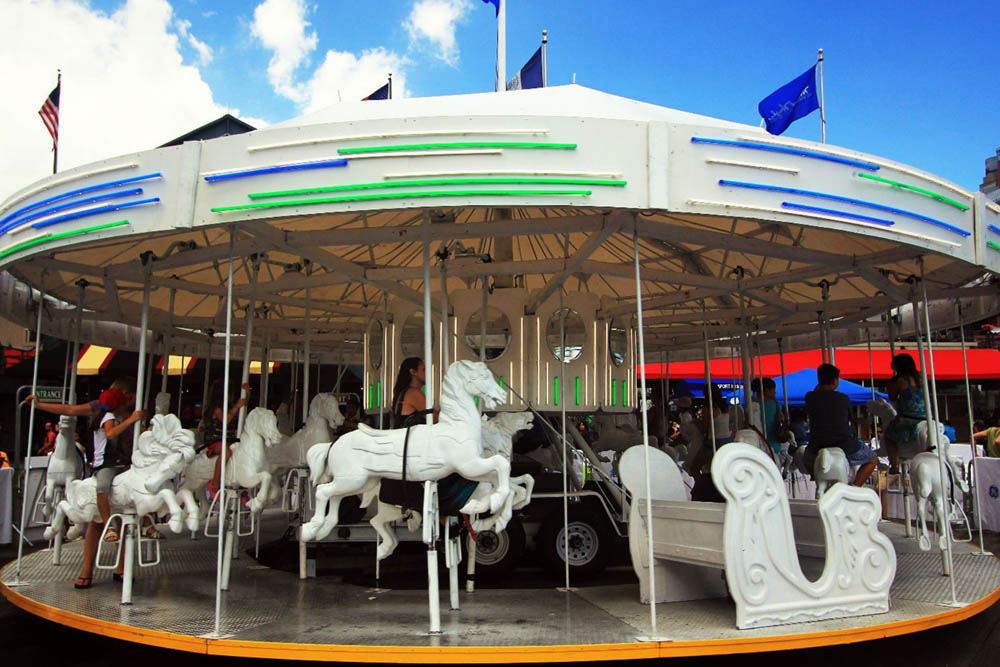 Picture of the custom made carousel for the GE event. 