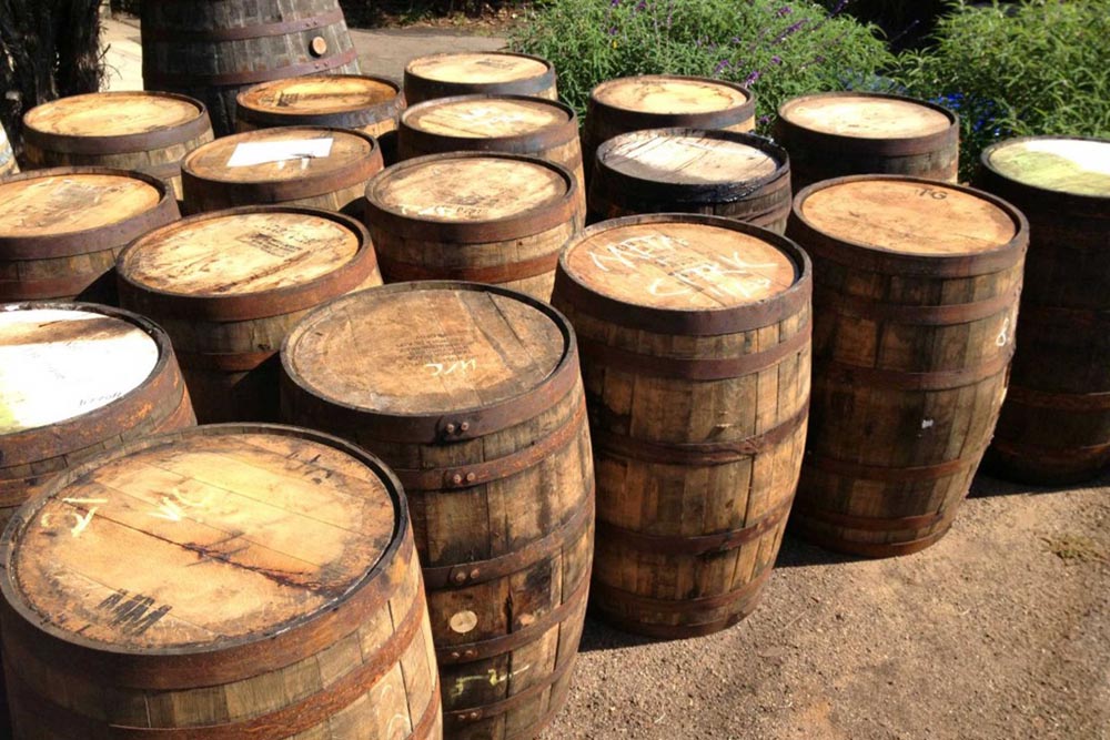 Picture of whiskey barrels.